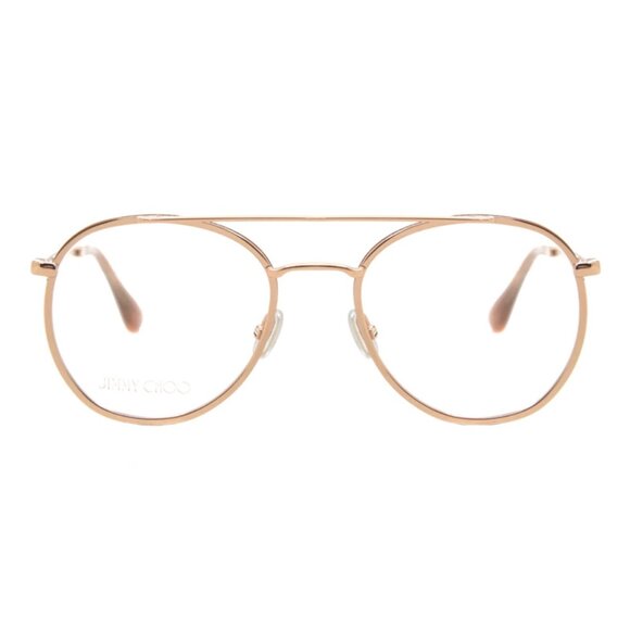 NEW JIMMY CHOO ROUND GOLD PINK CLEAR EYEGLASSES WOMEN JC230 0EYR 00 EYEWEAR - Picture 2 of 3